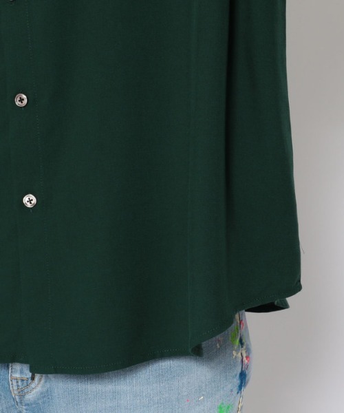 qwerty（クワーティ）の「QWERTY (クワーティ)Solid Shirts/ソリッドシャツ（シャツ/ブラウス・メンズ・ダークグリーン/ブラック・FREE）」の9枚目の写真