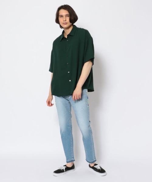 qwerty（クワーティ）の「QWERTY (クワーティ)Solid Shirts/ソリッドシャツ（シャツ/ブラウス・メンズ・ダークグリーン/ブラック・FREE）」の11枚目の写真