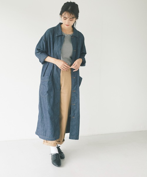 CRAFT STANDARD BOUTIQUE（クラフトスタンダードブティック）の「ショップコート　＊◇（ステンカラーコート・レディース・ベージュ/カーキ/ダークインディゴブルー・FREE）」の11枚目の写真