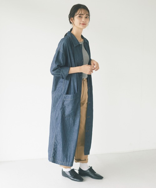 CRAFT STANDARD BOUTIQUE（クラフトスタンダードブティック）の「ショップコート　＊◇（ステンカラーコート・レディース・ベージュ/カーキ/ダークインディゴブルー・FREE）」の12枚目の写真