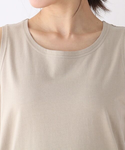 SHOO・LA・RUE（シューラルー）の「◆【S-LL】裾カーブタンクトップ（タンクトップ・レディース・アイボリー/ライトグレー/ブラック/ダークブラウン・01/02/03/04）」の9枚目の写真