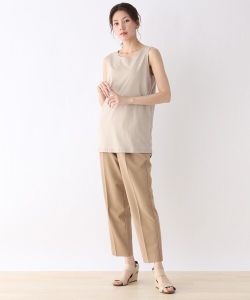 SHOO・LA・RUE（シューラルー）の「◆【S-LL】裾カーブタンクトップ（タンクトップ・レディース・アイボリー/ライトグレー/ブラック/ダークブラウン・01/02/03/04）」の8枚目の写真