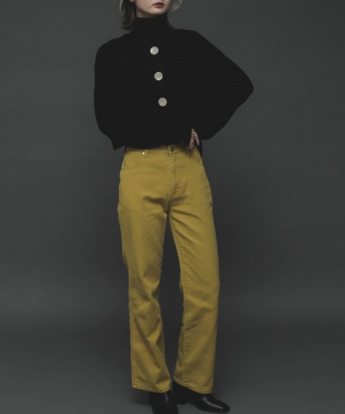 SENSE OF PLACE by URBAN RESEARCH(センスオブプレイスバイアーバンリサーチ)の「『TALLサイズあり』カツラギストレートパンツ(デニムパンツ・レディース・ベージュ/カーキ/アイボリー/マスタード/バーガンディー・SMALL/MEDIUM/X-SMALL/TALL)」の5枚目の写真