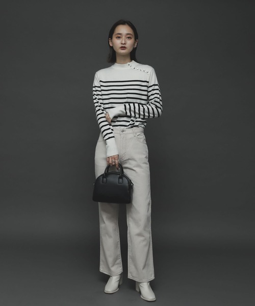 SENSE OF PLACE by URBAN RESEARCH(センスオブプレイスバイアーバンリサーチ)の「『TALLサイズあり』カツラギストレートパンツ(デニムパンツ・レディース・ベージュ/カーキ/アイボリー/マスタード/バーガンディー・SMALL/MEDIUM/X-SMALL/TALL)」の6枚目の写真