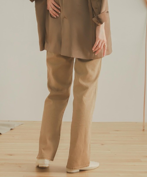 SENSE OF PLACE by URBAN RESEARCH(センスオブプレイスバイアーバンリサーチ)の「『TALLサイズあり』カツラギストレートパンツ(デニムパンツ・レディース・ベージュ/カーキ/アイボリー/マスタード/バーガンディー・SMALL/MEDIUM/X-SMALL/TALL)」の18枚目の写真