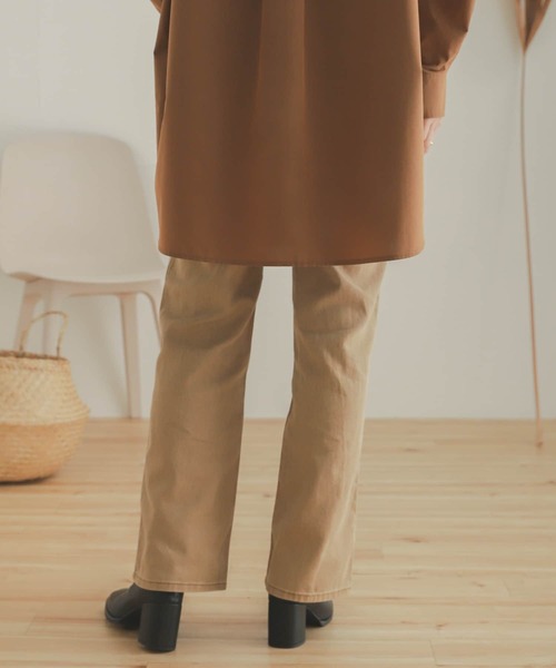 SENSE OF PLACE by URBAN RESEARCH(センスオブプレイスバイアーバンリサーチ)の「『TALLサイズあり』カツラギストレートパンツ(デニムパンツ・レディース・ベージュ/カーキ/アイボリー/マスタード/バーガンディー・SMALL/MEDIUM/X-SMALL/TALL)」の9枚目の写真
