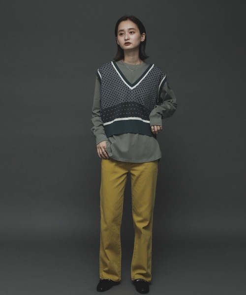 SENSE OF PLACE by URBAN RESEARCH(センスオブプレイスバイアーバンリサーチ)の「『TALLサイズあり』カツラギストレートパンツ(デニムパンツ・レディース・ベージュ/カーキ/アイボリー/マスタード/バーガンディー・SMALL/MEDIUM/X-SMALL/TALL)」の10枚目の写真