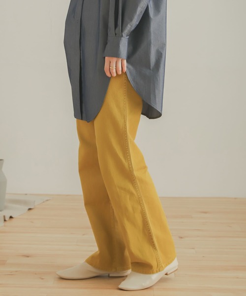 SENSE OF PLACE by URBAN RESEARCH(センスオブプレイスバイアーバンリサーチ)の「『TALLサイズあり』カツラギストレートパンツ(デニムパンツ・レディース・ベージュ/カーキ/アイボリー/マスタード/バーガンディー・SMALL/MEDIUM/X-SMALL/TALL)」の21枚目の写真