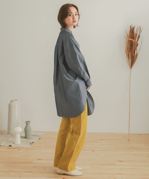 SENSE OF PLACE by URBAN RESEARCH(センスオブプレイスバイアーバンリサーチ)の「『TALLサイズあり』カツラギストレートパンツ(デニムパンツ・レディース・ベージュ/カーキ/アイボリー/マスタード/バーガンディー・SMALL/MEDIUM/X-SMALL/TALL)」の22枚目の写真