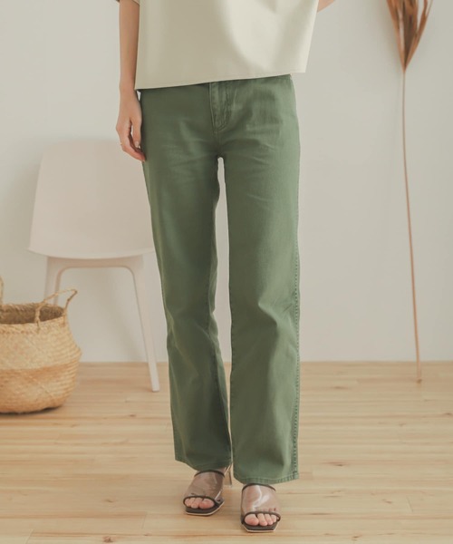 SENSE OF PLACE by URBAN RESEARCH(センスオブプレイスバイアーバンリサーチ)の「『TALLサイズあり』カツラギストレートパンツ(デニムパンツ・レディース・ベージュ/カーキ/アイボリー/マスタード/バーガンディー・SMALL/MEDIUM/X-SMALL/TALL)」の15枚目の写真