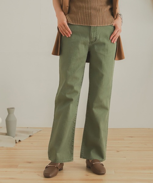 SENSE OF PLACE by URBAN RESEARCH(センスオブプレイスバイアーバンリサーチ)の「『TALLサイズあり』カツラギストレートパンツ(デニムパンツ・レディース・ベージュ/カーキ/アイボリー/マスタード/バーガンディー・SMALL/MEDIUM/X-SMALL/TALL)」の16枚目の写真