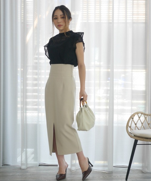 LIPSERVICE（リップサービス）の「バックベルトミディスカート（スカート・レディース・ブラック/ピンク/ライトベージュ・S/M）」の15枚目の写真