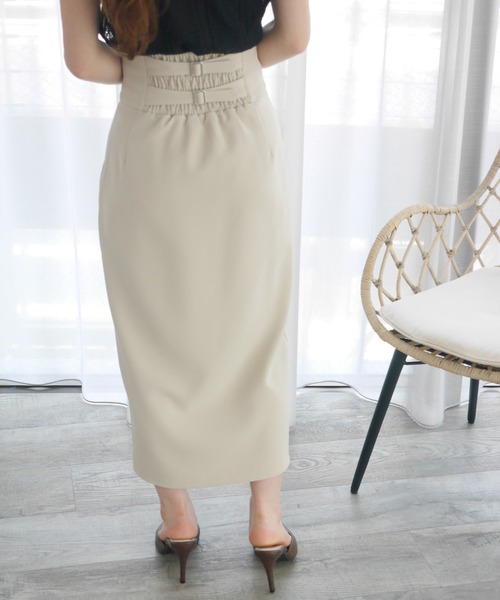 LIPSERVICE（リップサービス）の「バックベルトミディスカート（スカート・レディース・ブラック/ピンク/ライトベージュ・S/M）」の7枚目の写真