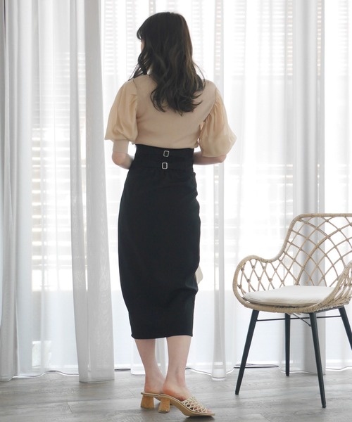 LIPSERVICE（リップサービス）の「バックベルトミディスカート（スカート・レディース・ブラック/ピンク/ライトベージュ・S/M）」の6枚目の写真