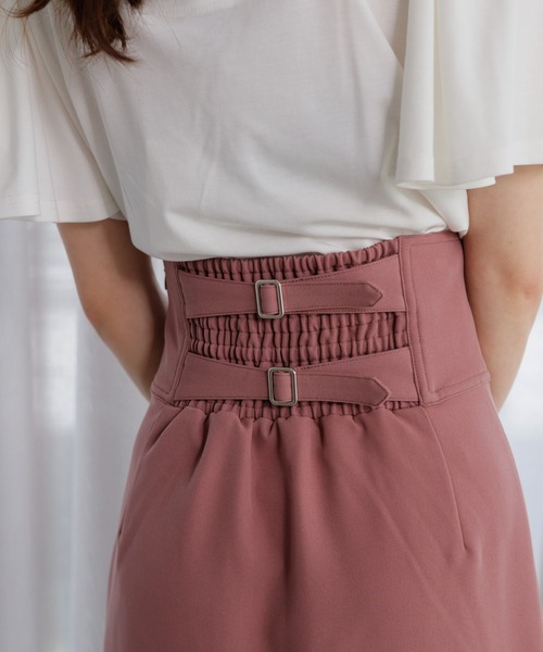 LIPSERVICE（リップサービス）の「バックベルトミディスカート（スカート・レディース・ブラック/ピンク/ライトベージュ・S/M）」の5枚目の写真