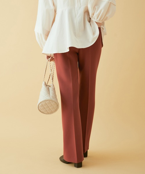 MADEMOISELLE ROPE'(マドモアゼル ロペ)の「センターピンタックフレアパンツ(その他パンツ・レディース・ブラック/グリーン系その他/レンガ・38/36)」の9枚目の写真