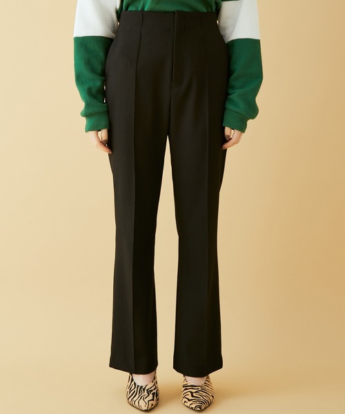 MADEMOISELLE ROPE'(マドモアゼル ロペ)の「センターピンタックフレアパンツ(その他パンツ・レディース・ブラック/グリーン系その他/レンガ・38/36)」の10枚目の写真