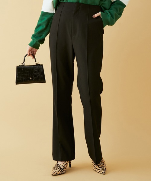 MADEMOISELLE ROPE'(マドモアゼル ロペ)の「センターピンタックフレアパンツ(その他パンツ・レディース・ブラック/グリーン系その他/レンガ・38/36)」の18枚目の写真