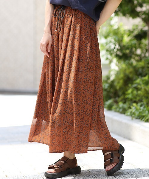 チチカカ(チチカカ)の「アースボタニカルスカート(スカート・レディース・ブラウン/ブルー/カーキ・FREE)」の1枚目の写真