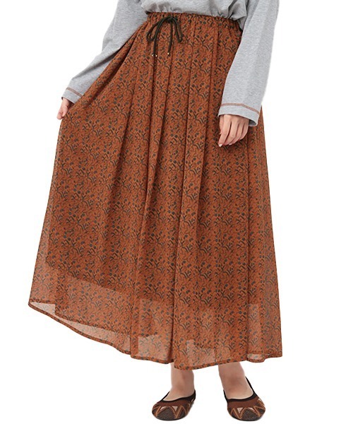 チチカカ(チチカカ)の「アースボタニカルスカート(スカート・レディース・ブラウン/ブルー/カーキ・FREE)」の8枚目の写真