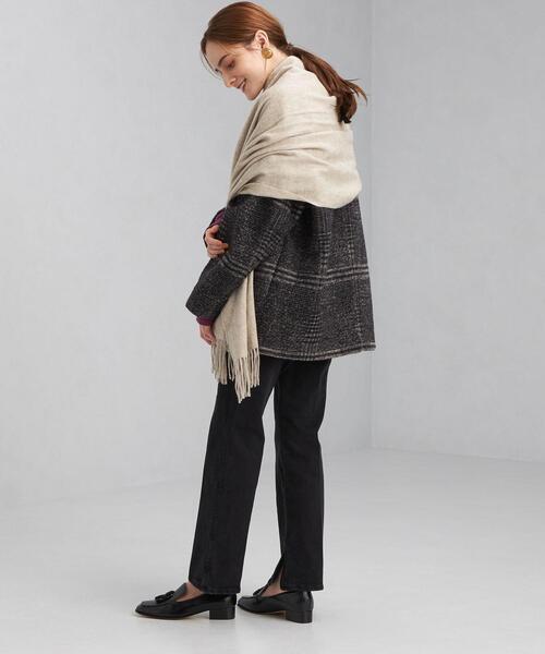 green label relaxing（グリーンレーベルリラクシング）の「ウール 無地 ストール（ストール/ショール・レディース・ライトブルー/ベージュ/オフホワイト/ピンク/ライム/イエロー/モカ・FREE）」の21枚目の写真