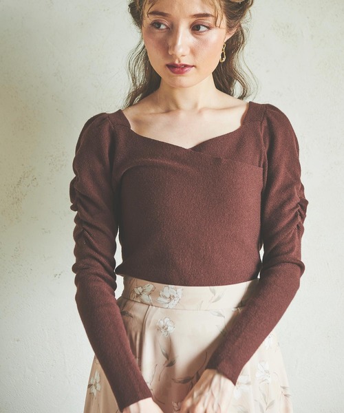 NOELA(ノエラ)の「カシュクールパワショルニット(ニット/セーター・レディース・ブラック/ベージュ/ブラウン/ボルドー・FREE)」の6枚目の写真