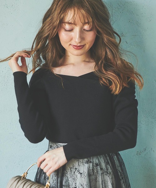 NOELA(ノエラ)の「カシュクールパワショルニット(ニット/セーター・レディース・ブラック/ベージュ/ブラウン/ボルドー・FREE)」の12枚目の写真