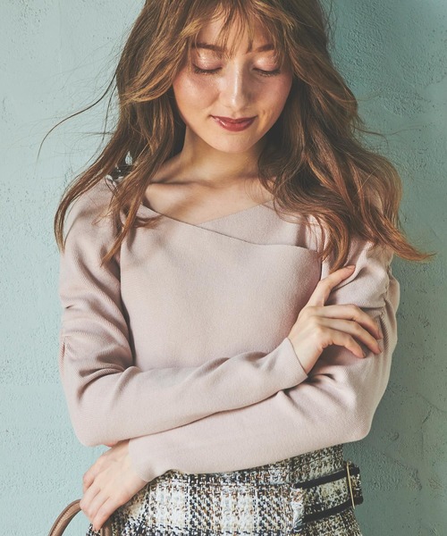 NOELA(ノエラ)の「カシュクールパワショルニット(ニット/セーター・レディース・ブラック/ベージュ/ブラウン/ボルドー・FREE)」の20枚目の写真