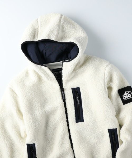 CAMP7（キャンプセブン）の「【CAMP7】ボアフードジャケット（ブルゾン・メンズ・ブラック/オフホワイト・L/XL/M）」の20枚目の写真