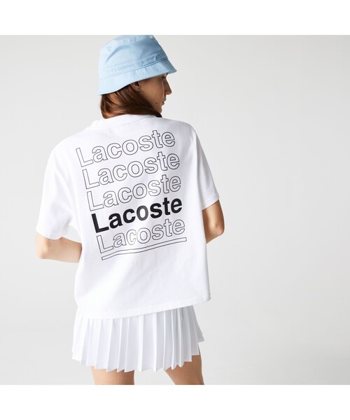 LACOSTE L!VE（ラコステライブ）の「LACOSTE L!VE ボクシーフィットブランドネームロゴTシャツ（Tシャツ/カットソー・レディース・ホワイト・38/36/34）」の3枚目の写真