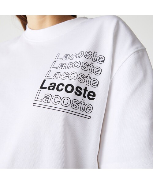 LACOSTE L!VE（ラコステライブ）の「LACOSTE L!VE ボクシーフィットブランドネームロゴTシャツ（Tシャツ/カットソー・レディース・ホワイト・38/36/34）」の4枚目の写真