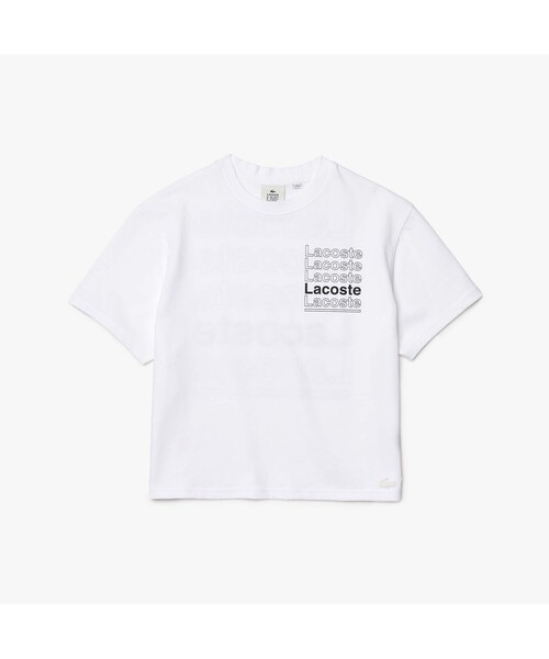 LACOSTE L!VE（ラコステライブ）の「LACOSTE L!VE ボクシーフィットブランドネームロゴTシャツ（Tシャツ/カットソー・レディース・ホワイト・38/36/34）」の5枚目の写真