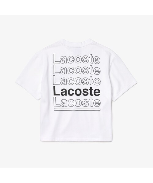 LACOSTE L!VE（ラコステライブ）の「LACOSTE L!VE ボクシーフィットブランドネームロゴTシャツ（Tシャツ/カットソー・レディース・ホワイト・38/36/34）」の6枚目の写真