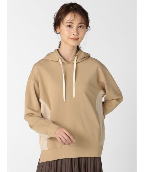 m.f.editorial（エムエフエディトリアル）の「エムエフエディトリアルレディース/m.f.editorial：Women ダンボールニット セットアップ 長袖プルパーカー （セットアップアイテムございます）（パーカー・レディース・キャメル/グレー・MEDIUM/LARGE）」の2枚目の写真