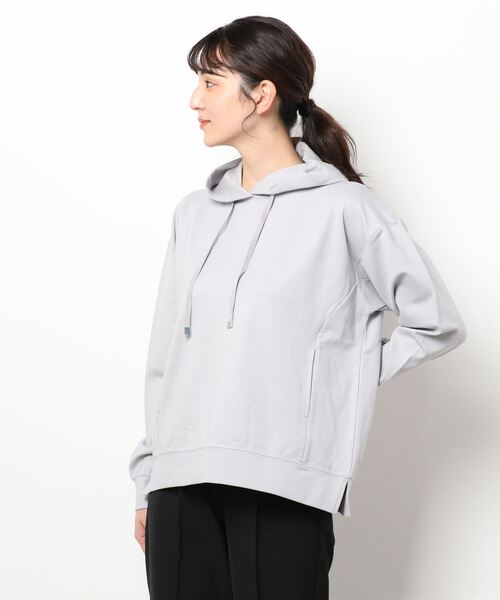 m.f.editorial（エムエフエディトリアル）の「エムエフエディトリアルレディース/m.f.editorial：Women ダンボールニット セットアップ 長袖プルパーカー （セットアップアイテムございます）（パーカー・レディース・キャメル/グレー・MEDIUM/LARGE）」の5枚目の写真