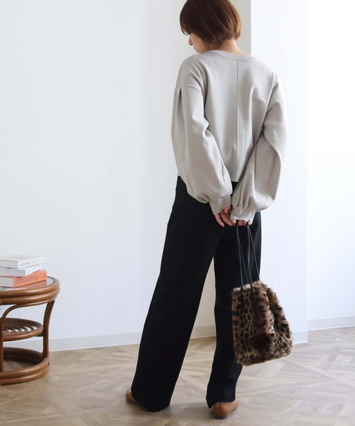 HER CLOSET(ハークローゼット)の「【shemoshelly】前後2WAYリングスナップニットショートカーディガン(カーディガン/ボレロ・レディース・チャコールグレー/ライトグレー/ライトブルー/ブラック/ダークブラウン/グリーン/グレイッシュベージュ/テラコッタ・M)」の10枚目の写真