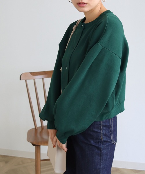 HER CLOSET(ハークローゼット)の「【shemoshelly】前後2WAYリングスナップニットショートカーディガン(カーディガン/ボレロ・レディース・チャコールグレー/ライトグレー/ライトブルー/ブラック/ダークブラウン/グリーン/グレイッシュベージュ/テラコッタ・M)」の20枚目の写真