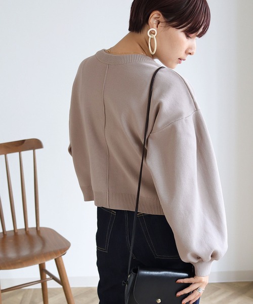 HER CLOSET(ハークローゼット)の「【shemoshelly】前後2WAYリングスナップニットショートカーディガン(カーディガン/ボレロ・レディース・チャコールグレー/ライトグレー/ライトブルー/ブラック/ダークブラウン/グリーン/グレイッシュベージュ/テラコッタ・M)」の12枚目の写真