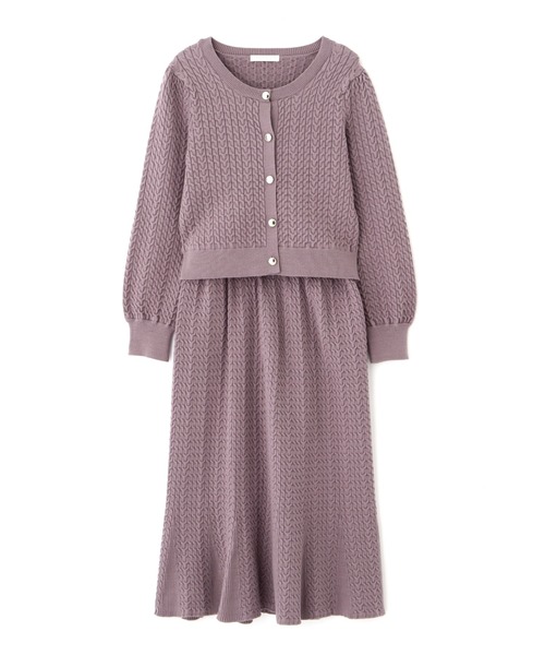 PROPORTION BODY DRESSING（プロポーションボディドレッシング）の「ケーブルカーデニットセット / 1211240014（ワンピース・レディース・パープル系その他/オフホワイト/ピンク・MEDIUM/SMALL）」の16枚目の写真