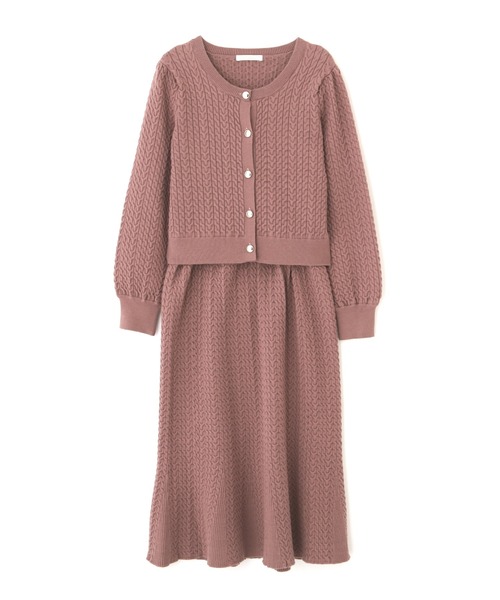 PROPORTION BODY DRESSING（プロポーションボディドレッシング）の「ケーブルカーデニットセット / 1211240014（ワンピース・レディース・パープル系その他/オフホワイト/ピンク・MEDIUM/SMALL）」の18枚目の写真