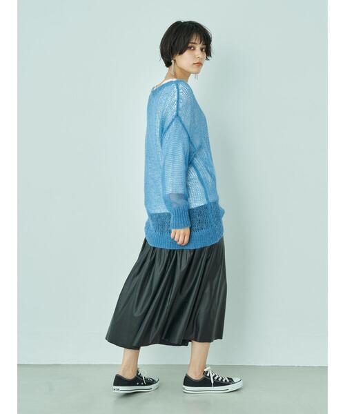 YECCA VECCA（イェッカヴェッカ）の「ファイクレザープリーツスカート＊（スカート・レディース・ベージュ/グリーン/ブラック・FREE）」の12枚目の写真