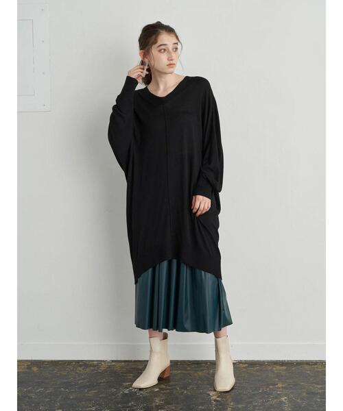 YECCA VECCA（イェッカヴェッカ）の「ファイクレザープリーツスカート＊（スカート・レディース・ベージュ/グリーン/ブラック・FREE）」の14枚目の写真