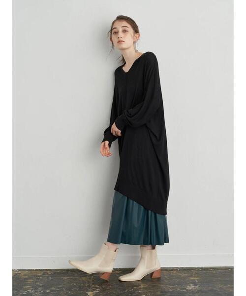 YECCA VECCA（イェッカヴェッカ）の「ファイクレザープリーツスカート＊（スカート・レディース・ベージュ/グリーン/ブラック・FREE）」の16枚目の写真