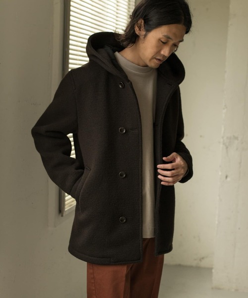 URBAN RESEARCH DOORS(アーバンリサーチドアーズ)の「マペル フードシングルコート∴(その他アウター・メンズ・ネイビー/ブラウン系その他・40/38)」の9枚目の写真