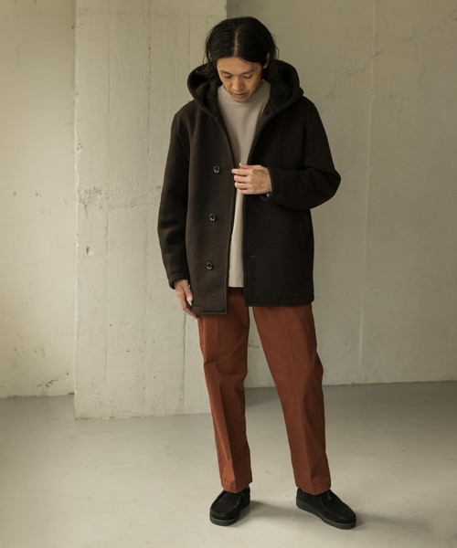 URBAN RESEARCH DOORS(アーバンリサーチドアーズ)の「マペル フードシングルコート∴(その他アウター・メンズ・ネイビー/ブラウン系その他・40/38)」の4枚目の写真