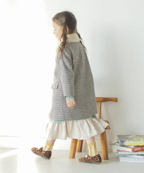 B:MING by BEAMS（ビーミングバイビームス）の「B:MING by BEAMS / ファー付き チェック コート（90~150cm）（ステンカラーコート・キッズ・ベージュ系その他/レッド系その他・90/100/110/120/130/140/150）」の15枚目の写真