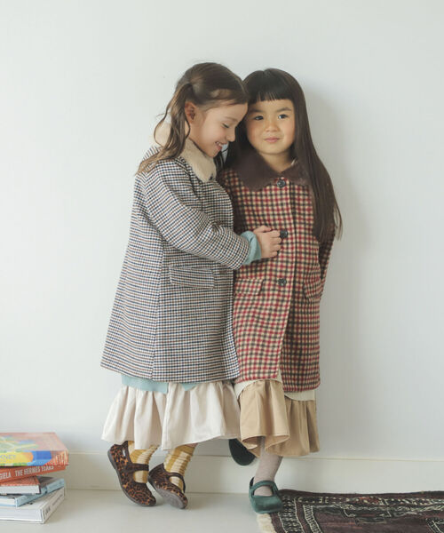 B:MING by BEAMS（ビーミングバイビームス）の「B:MING by BEAMS / ファー付き チェック コート（90~150cm）（ステンカラーコート・キッズ・ベージュ系その他/レッド系その他・90/100/110/120/130/140/150）」の17枚目の写真