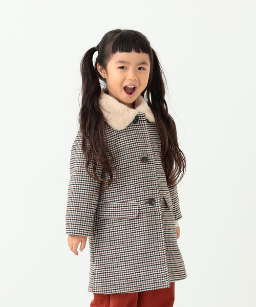 B:MING by BEAMS（ビーミングバイビームス）の「B:MING by BEAMS / ファー付き チェック コート（90~150cm）（ステンカラーコート・キッズ・ベージュ系その他/レッド系その他・90/100/110/120/130/140/150）」の13枚目の写真