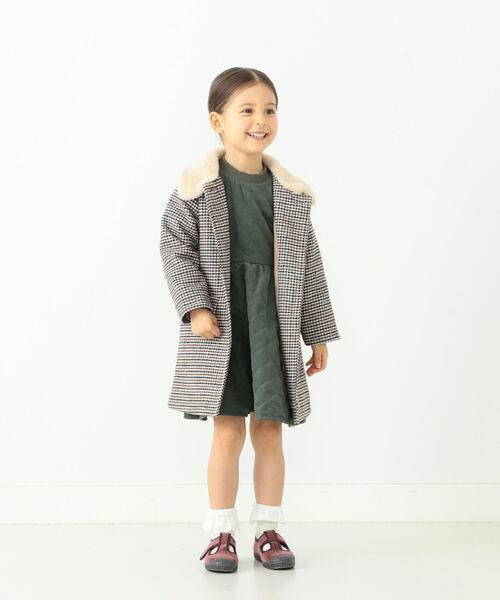 B:MING by BEAMS（ビーミングバイビームス）の「B:MING by BEAMS / ファー付き チェック コート（90~150cm）（ステンカラーコート・キッズ・ベージュ系その他/レッド系その他・90/100/110/120/130/140/150）」の20枚目の写真