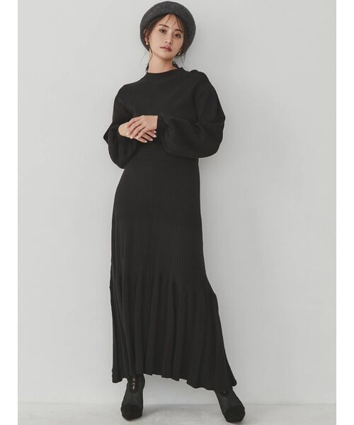 RESEXXY(リゼクシー)の「ニットフレアスカート【セットアップ着用可能】(スカート・レディース・ブラック/ブルー/モカ・FREE)」の5枚目の写真